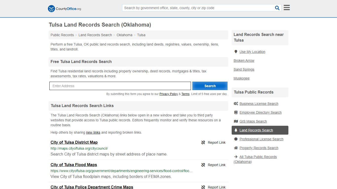 Tulsa Land Records Search (Oklahoma) - County Office